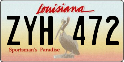 LA license plate ZYH472