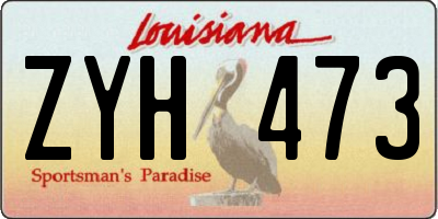 LA license plate ZYH473