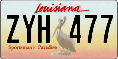 LA license plate ZYH477