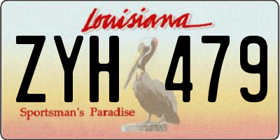 LA license plate ZYH479