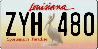 LA license plate ZYH480