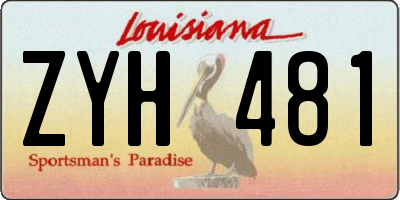 LA license plate ZYH481