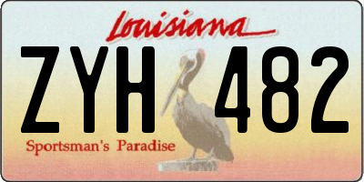 LA license plate ZYH482