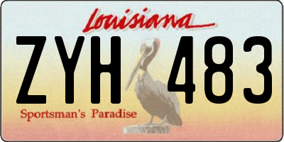 LA license plate ZYH483