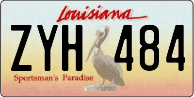 LA license plate ZYH484