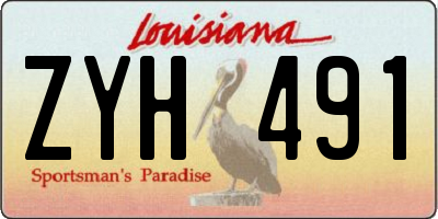 LA license plate ZYH491