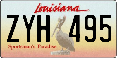 LA license plate ZYH495