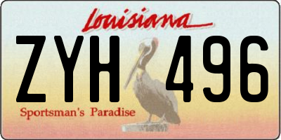 LA license plate ZYH496