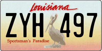 LA license plate ZYH497