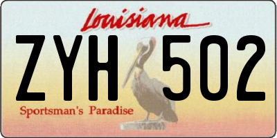 LA license plate ZYH502