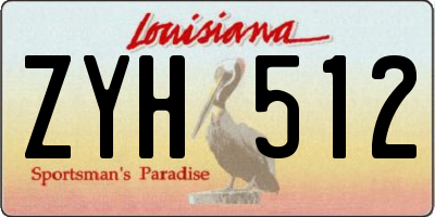 LA license plate ZYH512