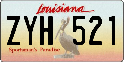 LA license plate ZYH521