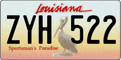 LA license plate ZYH522
