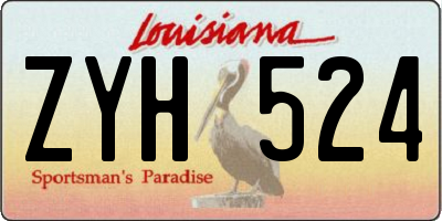 LA license plate ZYH524