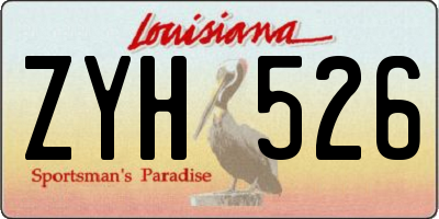 LA license plate ZYH526
