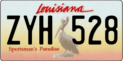 LA license plate ZYH528