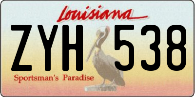 LA license plate ZYH538
