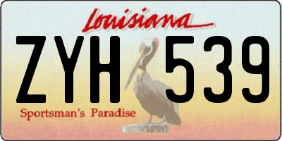 LA license plate ZYH539