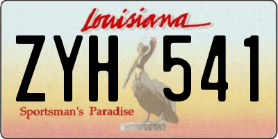 LA license plate ZYH541