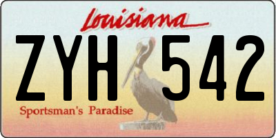 LA license plate ZYH542