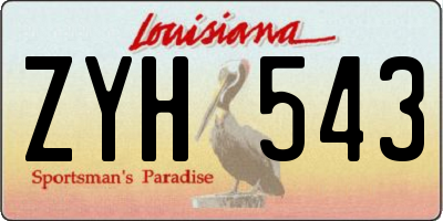 LA license plate ZYH543