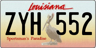 LA license plate ZYH552