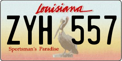 LA license plate ZYH557