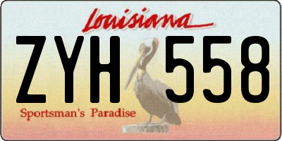 LA license plate ZYH558