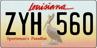 LA license plate ZYH560