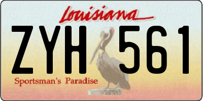 LA license plate ZYH561