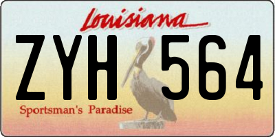 LA license plate ZYH564
