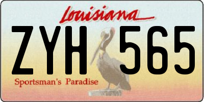 LA license plate ZYH565