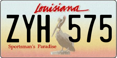 LA license plate ZYH575