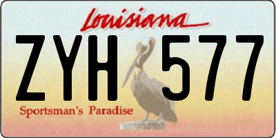 LA license plate ZYH577