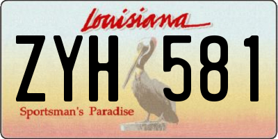 LA license plate ZYH581