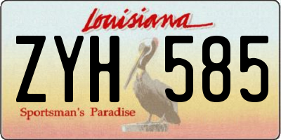 LA license plate ZYH585