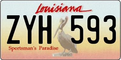 LA license plate ZYH593