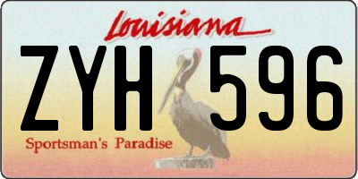 LA license plate ZYH596