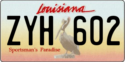 LA license plate ZYH602