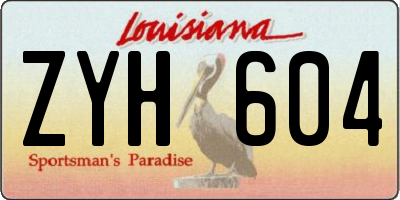 LA license plate ZYH604