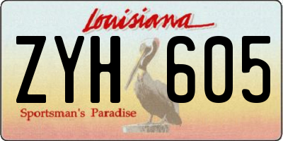LA license plate ZYH605