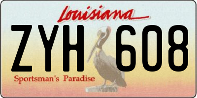 LA license plate ZYH608
