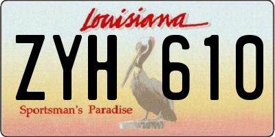 LA license plate ZYH610