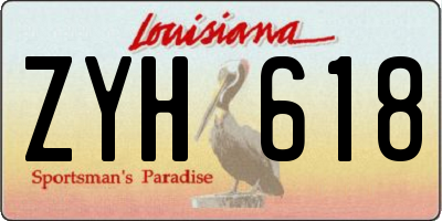 LA license plate ZYH618