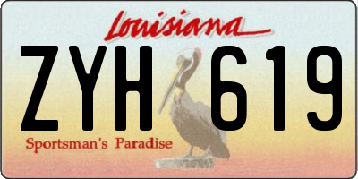 LA license plate ZYH619