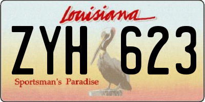 LA license plate ZYH623