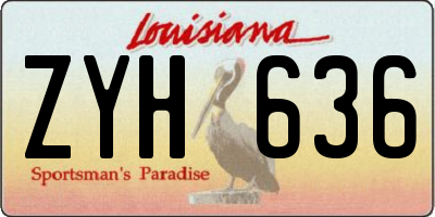 LA license plate ZYH636