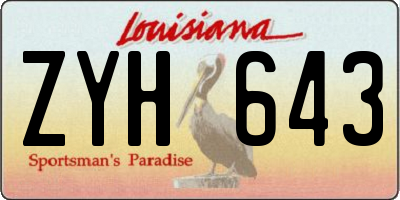 LA license plate ZYH643