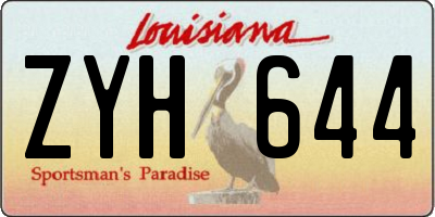 LA license plate ZYH644