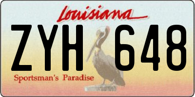 LA license plate ZYH648